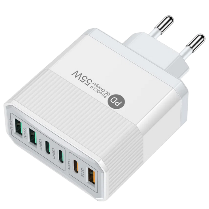 인생을 즐기다  3USB+3PD 6포트 멀티 고속충전기 55W