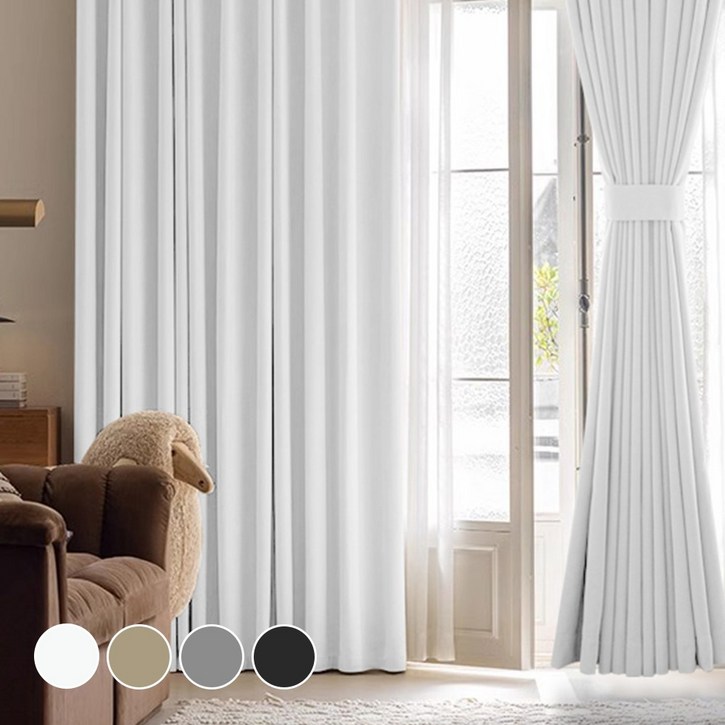 온더플로어 딥슬립 방한 99.9% 암막커튼 2P