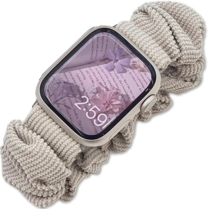 영스피플 애플워치 호환 코듀로이 곱창 스트랩 11 10 9 8 7 se2 3 밴드 40 41 44 45 49, 그레이, 1개