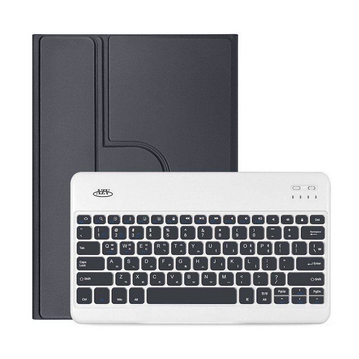 갤럭시탭 A9+ 11인치 호환 룬드 회전 블루투스 키보드 북커버 케이스 x210 x215, 룬드회전키보드케이스-블랙