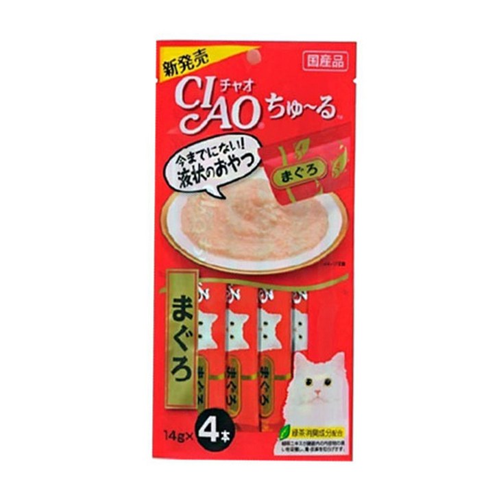 이나바 챠오츄루 참치 14g 4p SC-71 고양이간식 고양이 간식 파우치 캣간식 애완용품 10