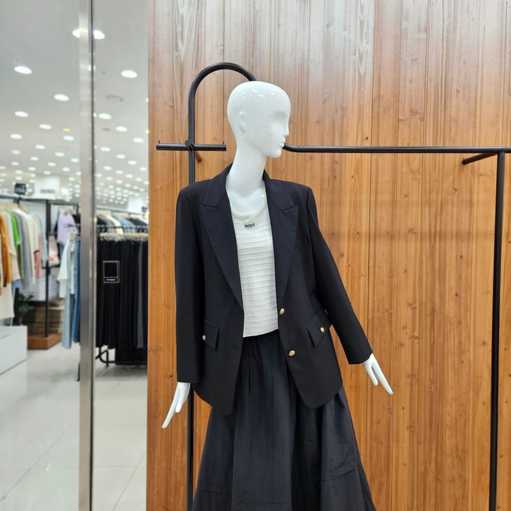 백화점 지컷 피크트 라펠 로고 버튼 싱글 자켓 7214310301DJ 158075