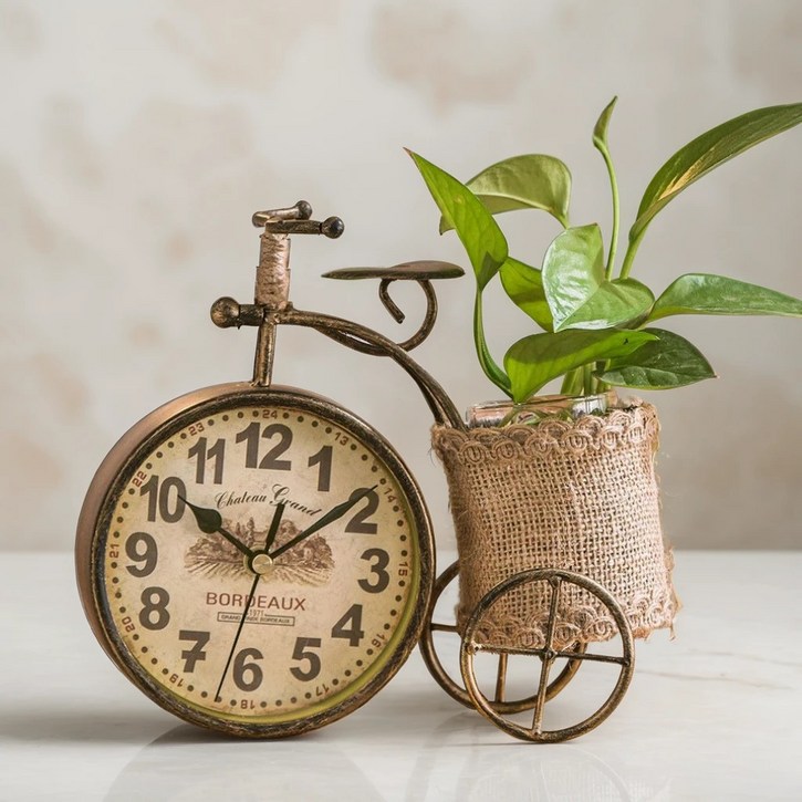 베스티스트 북유럽 무소음 탁상시계 레트로 인테리어 수경재배