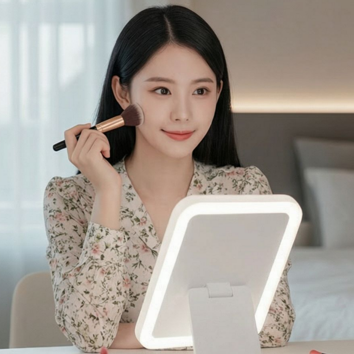 휴대용 접이식 LED 화장 거울