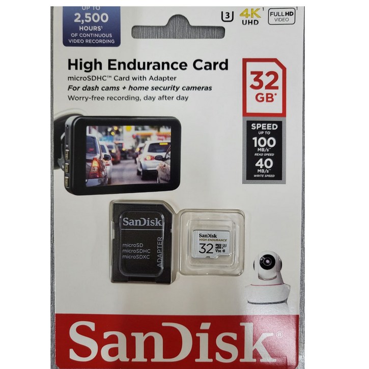 정품박스 샌디스크 마이크로 SD 블랙박스 CCTV 전용 QQNR 32GB 64GB 128GB 256GB 기가, 256GB