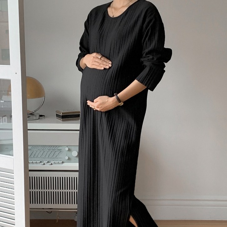 당일출고 수엠W 가을 임산부 하객룩 원피스 C02 골지주름원피스
