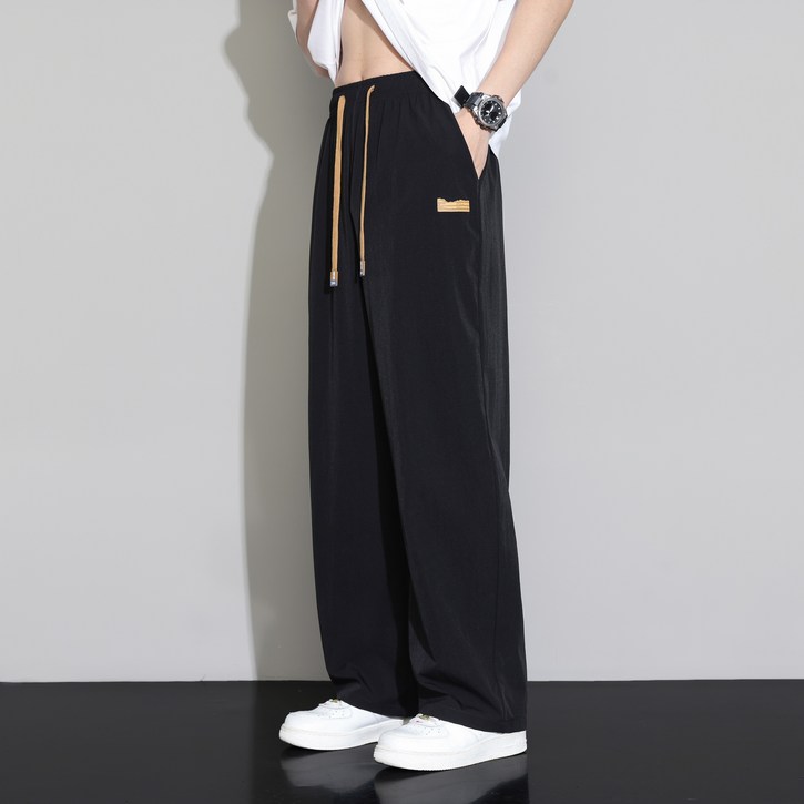 LOKEXING 여름 남자바지 링클프리 쿨 슬랙스 히든밴딩 와이드팬츠 조거팬츠 캐주얼팬츠