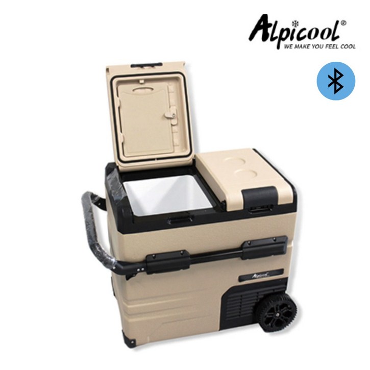 [공식수입/공식A/S점] 알피쿨 캠핑용 냉장고 55리터 블루투스 모델 KRTAW55BT 1년 무상 AS 어댑터 포함 (준중형SUV 이상 적재가능)
