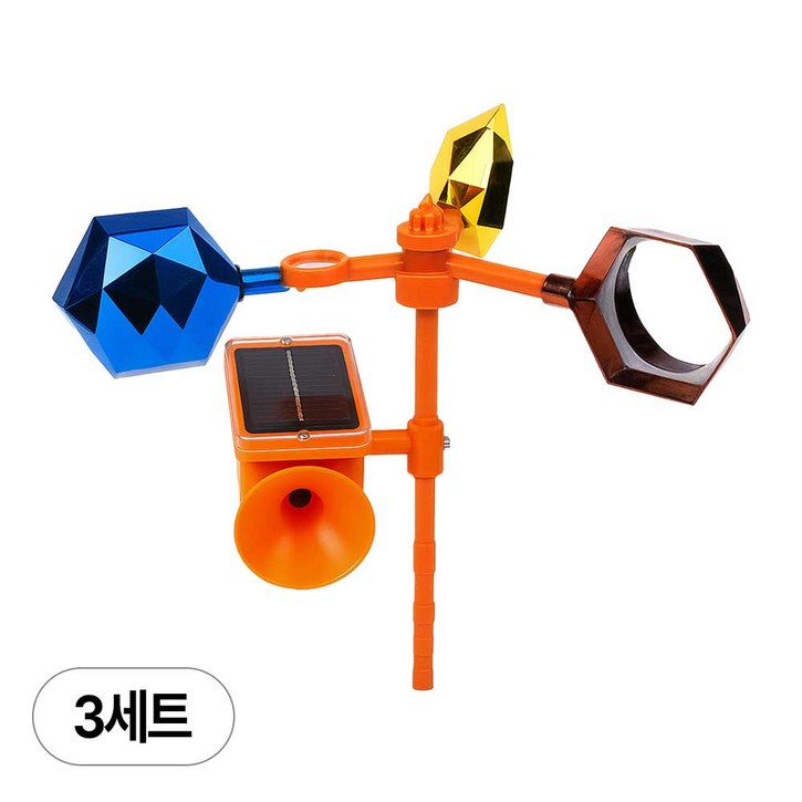 아띠꼴로 조류 퇴치 비둘기 까치 까마귀 퇴치기 꽃이형바람개비+태양광확성경보기, 3세트