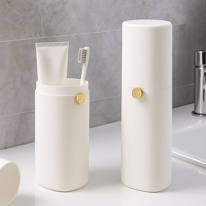 텔럽 모던 휴대용 칫솔 케이스 물빠짐 잠금기능 냄새없는, 1개, 화이트