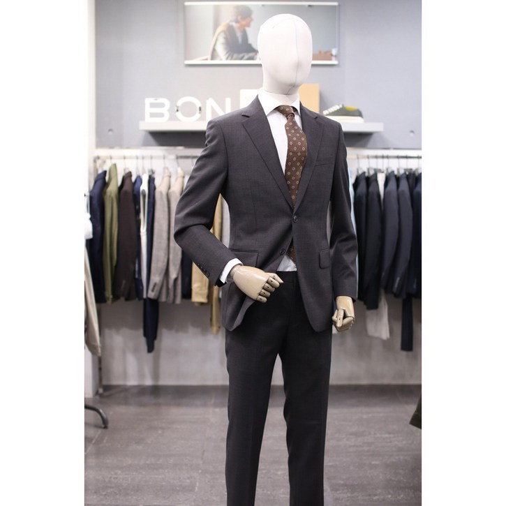 BON 정장 BN4FJ016BR 브라운 솔리드 컬러 울스판 수트