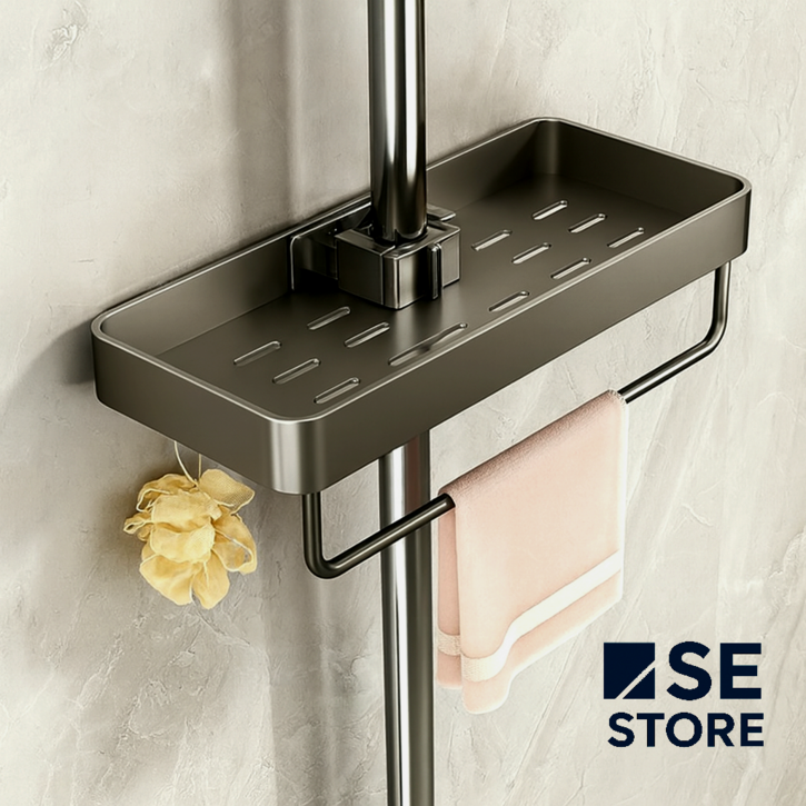 에스이스토어 무타공 물빠짐 샤워기 욕실 선반