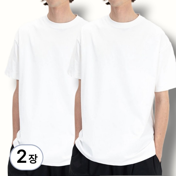 남녀공용 반팔 티셔츠 2장 오버핏 무지티 1+1 빅사이즈