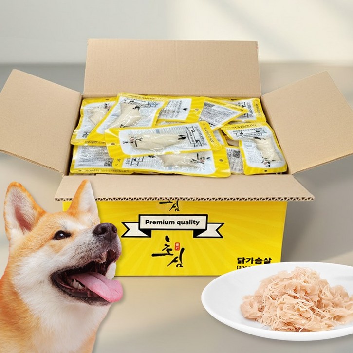 초심 반려동물 통살 간식 100개입, 1박스, 2kg, 닭가슴살