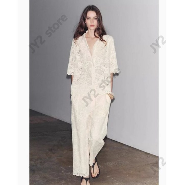 ZARA 자라 ZW 컬렉션 펀칭 자수 셔츠 팬츠 2025