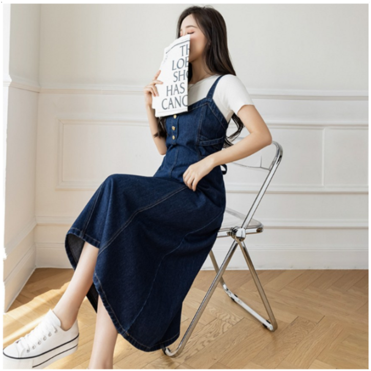 메이첼 뷔스티에 데님 원피스 04917 J 빅사이즈 포함