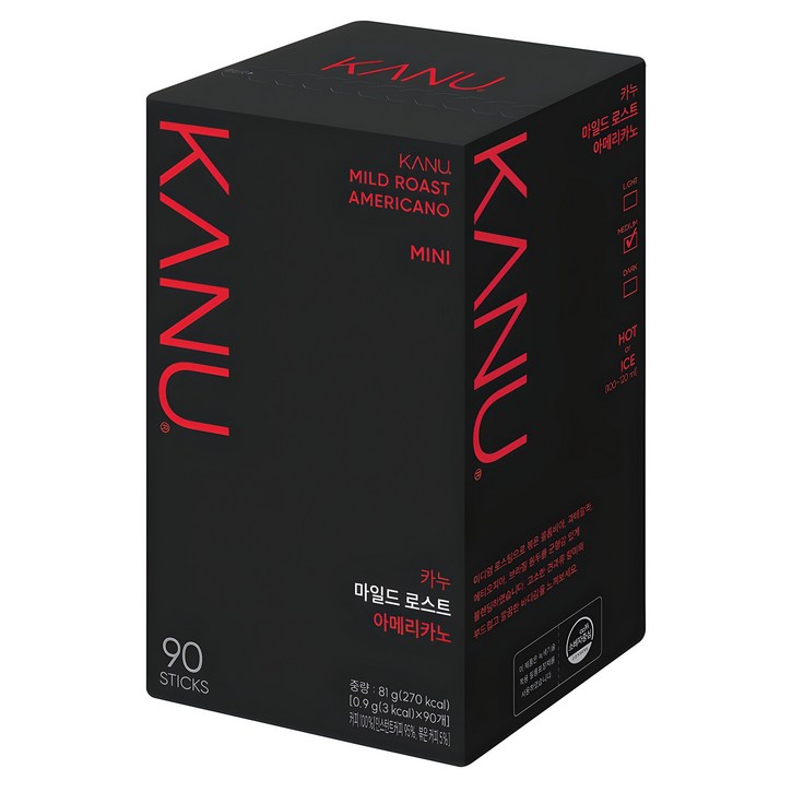 카누 마일드 로스트 아메리카노 미니 원두커피믹스, 900mg, 90개입, 1개