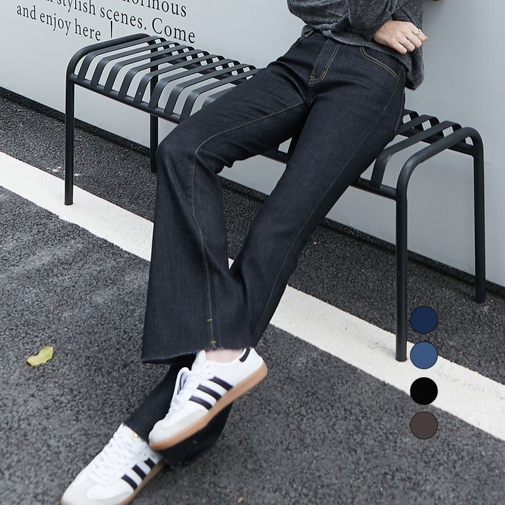 엘블로썸 여성 겨울기모 히든밴드 스판좋은 부츠컷 청바지