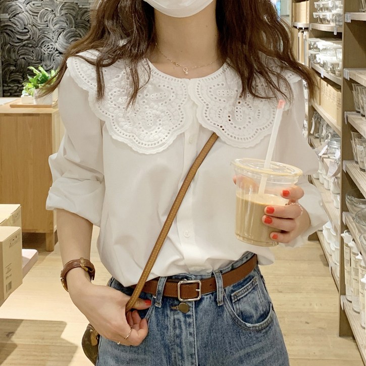 프롬래빗 얼굴소멸 카라 블라우스 프롬래빗 얼굴소멸 카라 블라우스