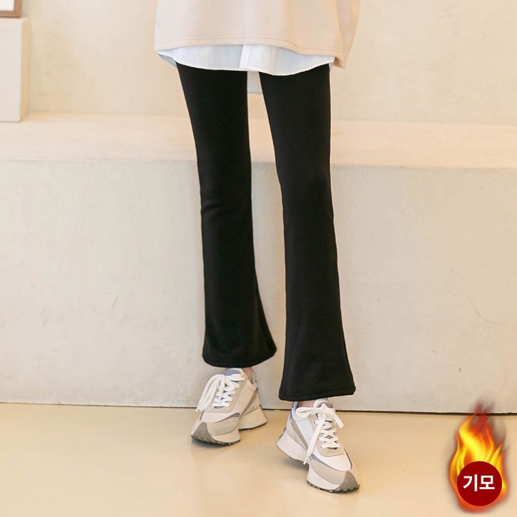 오버나인 여자 여성 밴딩 융털 안감 부츠컷 팬츠 바지