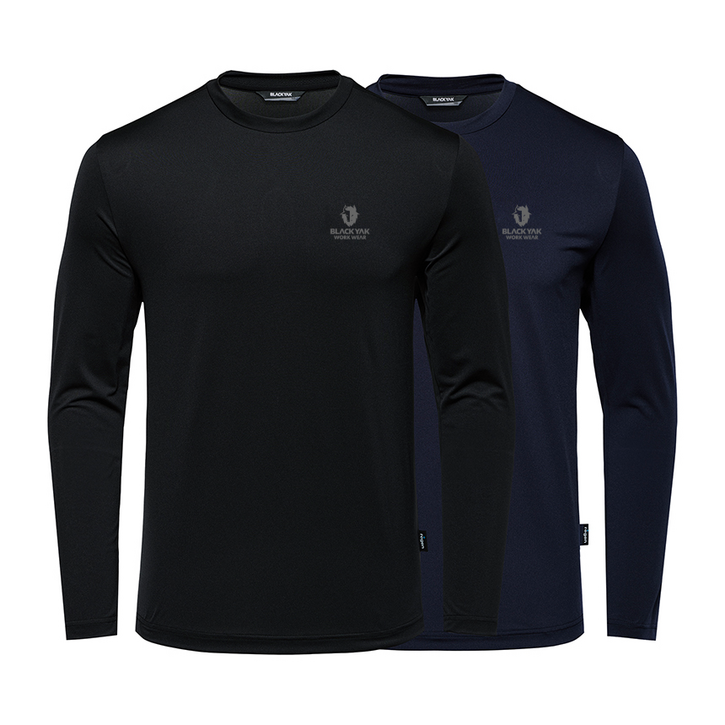 블랙야크 올시즌 블랙네이비 2장 세트 기능성 속건 B에어로쿨맥스 드라이 2종 라운드 긴팔티