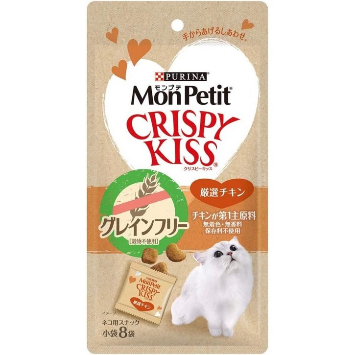 몬페티 고양이 간식 크리스피 키스 그레인프리 엄선 치킨 24g x 5, 엄선 치킨개, 24그램 (x 5)g, 닭고기