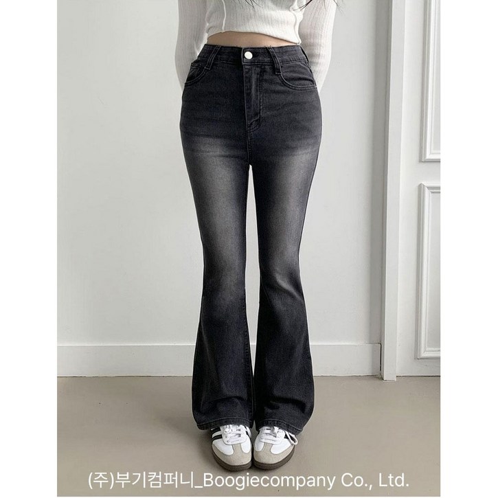 부기샵 여성 델런 히든밴딩 부츠컷 데님 팬츠