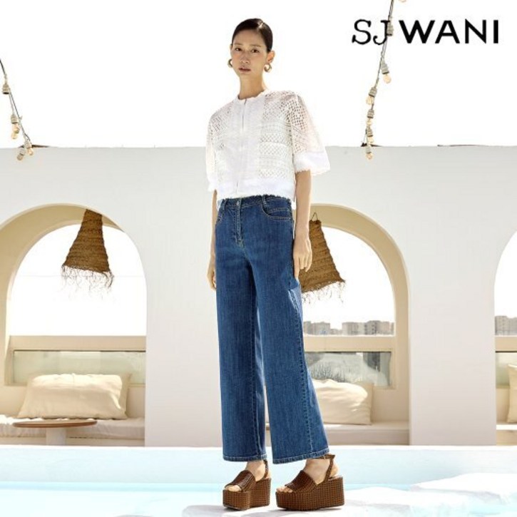SJ와니 25SS 린넨 와이드 데님팬츠 1종 (라이크라)