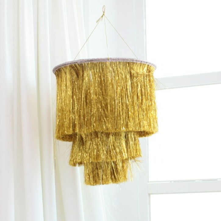 크리스마스 파티 소품 골드 틴슬 샹들리에