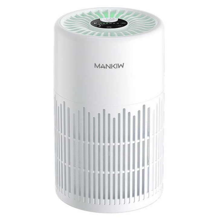 Mankiw맨큐 저소음 미니 공기청정기 최대 30제곱미터 초미세먼지 제거 다중 항균 필터 무드등 지원 PC-AP01, 화이트