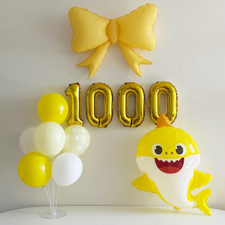 아기상어 천일 세돌 생일 파티 풍선 세트