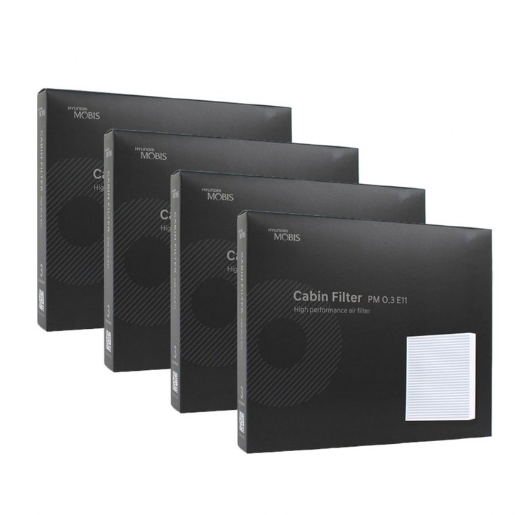 현대모비스 정품 프리미엄 에어컨필터 2년분 4개입 싼타페DM 전용 2012년2018년식 적용 2번