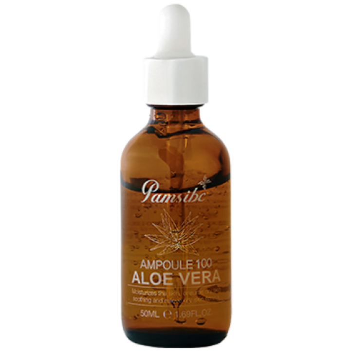 [유통기한임박 특가] 에스테틱 화장품 ((한.정.수.량)) 팜스아이비씨 앰플 100 알로에베라 보습 강력한 피부진정 및 수분 공급 고농축 앰플 피부장벽강화 보습 알로에베라잎즙, 1개, 50ml