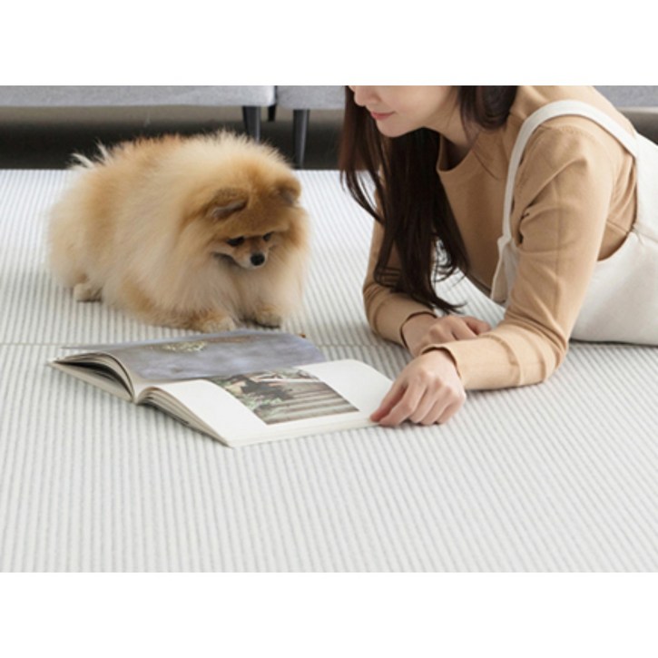 휴팡 반려동물 15T 멀티 PVC 셀프시공 미끄럼방지 롤매트, 스트라이프 울 그레이, 1개