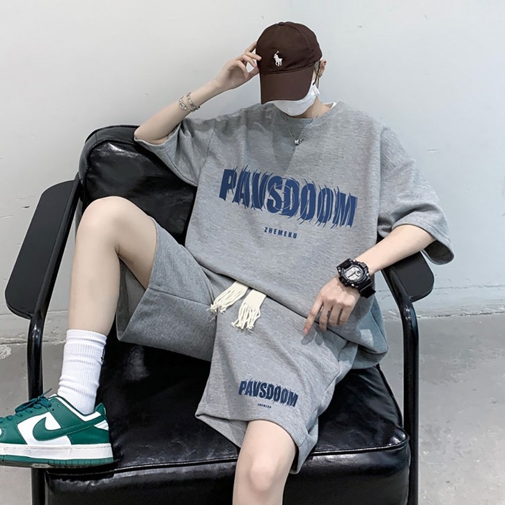 스타일닥터  남성 여름 캐주얼 세트 와플 원단 데일리룩 트레이닝 세트