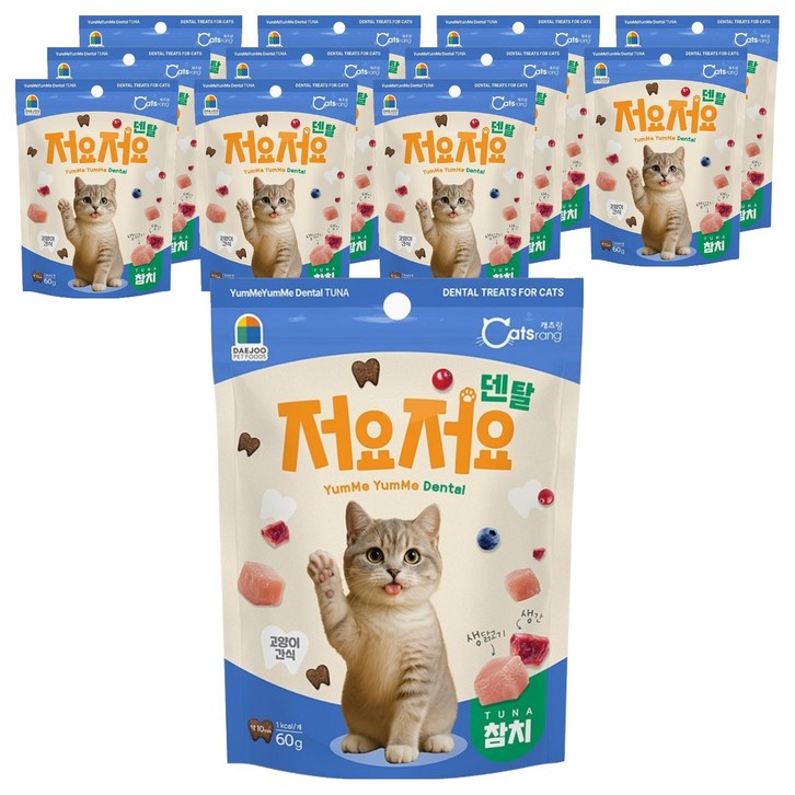 캐츠랑 고양이 저요저요 덴탈 간식 참치, 참치, 60g, 12개