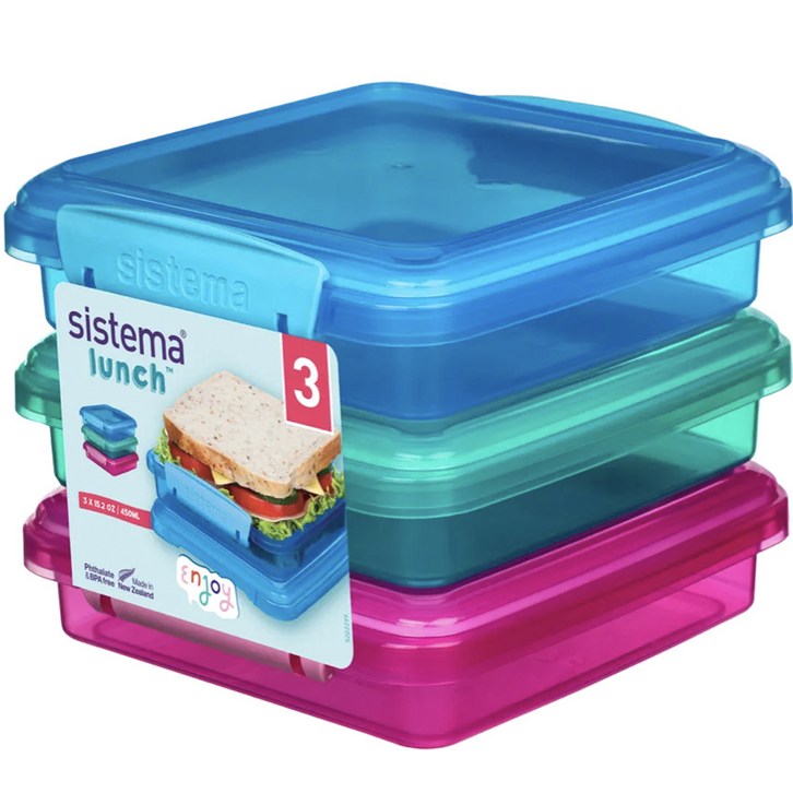 Sistema 사각 칼라 밀폐용기 450ml