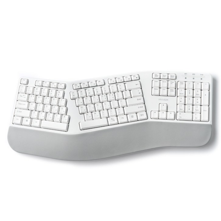 아이리버 멀티페어링 인체공학 무선키보드, 화이트, EQwearERGO WAVE EW3, 제조사축
