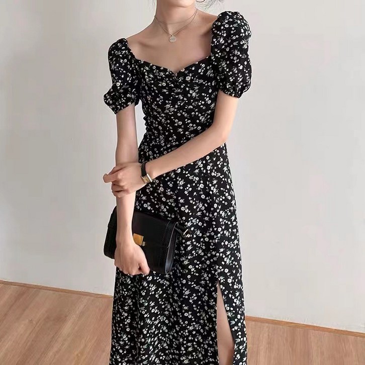 라라온 로이마 플라워 퍼프 원피스 라라온 로이마 플라워 퍼프 원피스