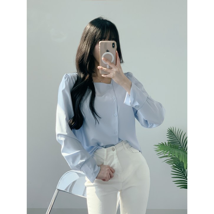 철부지형아들 봄신상 스퀘어넥 블라우스 하객룩