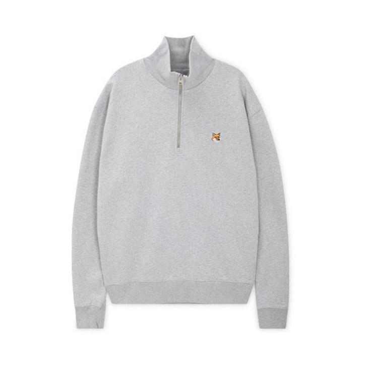 백화점출고 메종키츠네 남성 폭스 헤드 라이트 그레이 멜란지 반집업 맨투맨 MM00314KM1 LGM