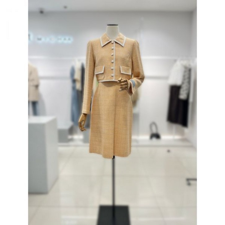 백화점 잇미샤 블록 트위드 원피스 ITN3WOP610 아울렛