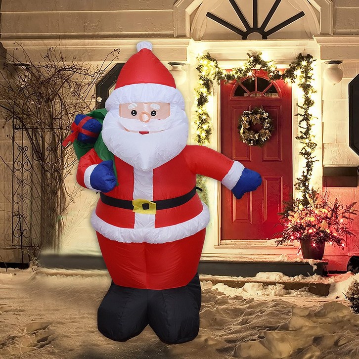 캠아웃도어 120cm 크리스마스 대형 에어 산타 클로스 LED 전구 에어펌프 장식 소품 풍선 - 쇼핑뉴스