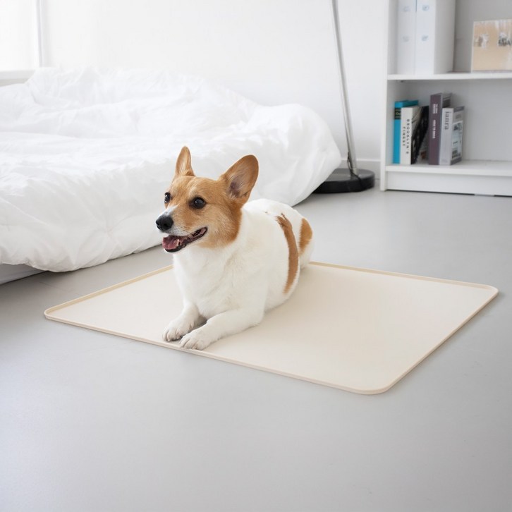 플리다스 착붙 실리콘 배변매트 논슬립 배변판, 베이지, 1개
