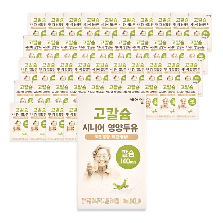 케어웰 고칼슘 시니어 영양두유, 140ml, 48개