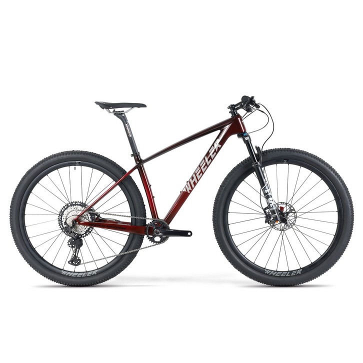 WHEELER 휠러 2025년 호크800A 29 XT 12단 폭스샥 카본MTB 자전거 블루 미조립, 레드