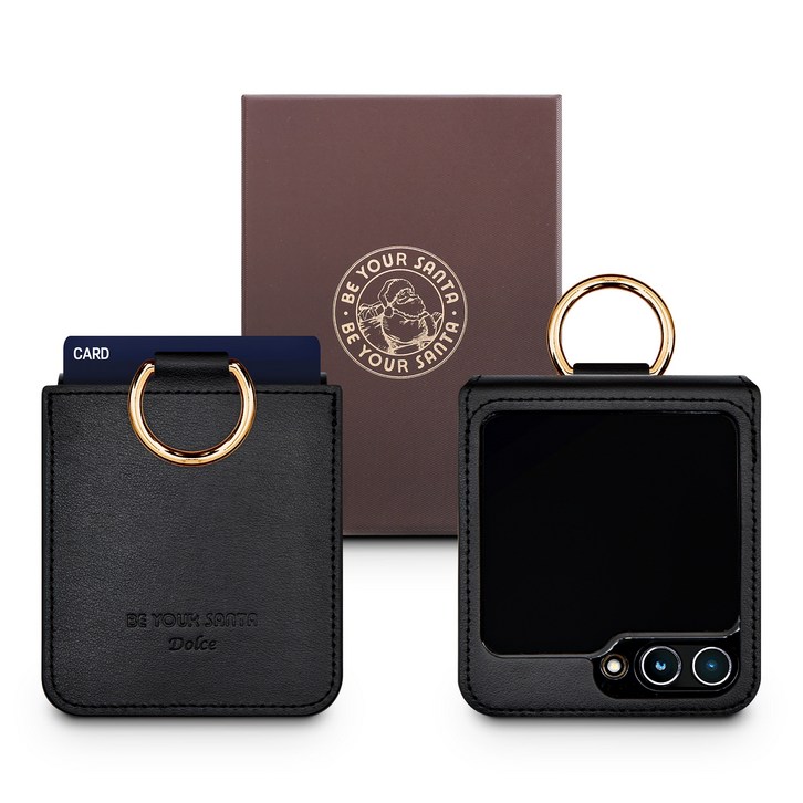 갤럭시 Z플립5 케이스 이태리 천연가죽 힌지보호 카드수납 링 지플립5 돌체