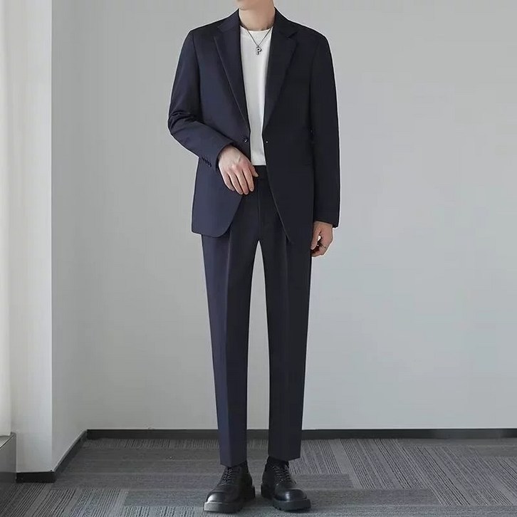 BLACK K7 남자 양복 투피스 남성 면접 결혼식 캐주얼 세미 정장 세트