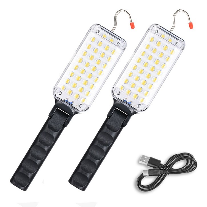 180도 각도 조절 34구 LED 충전식 무선 작업등 자석부착