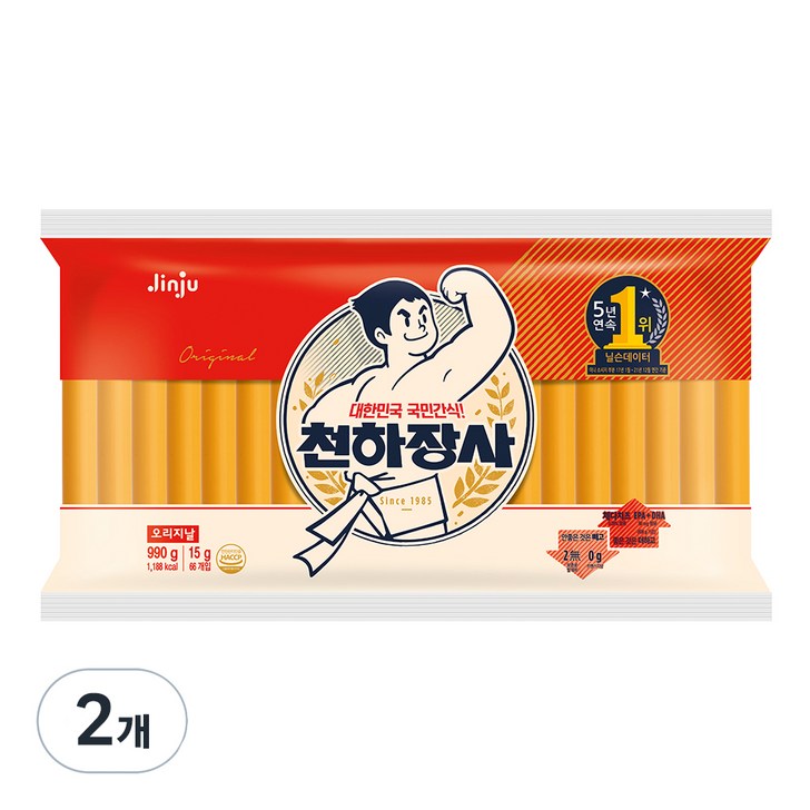 천하장사 오리지날 간식 소시지, 990g, 2개 천하장사 오리지날 간식 소시지, 990g, 2개